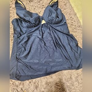 Lane Bryant Navy Blue Bikini Top
